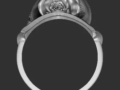 antique rose ring with 3d snake 3d printable model STL 3D print model