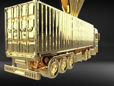 Wheeler Semi Trailer Truck Pendant Solid  3D print model