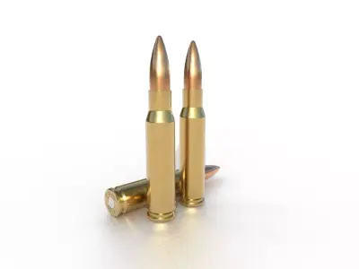 762- 51 mm Nato Ammo Low-poly 3D model