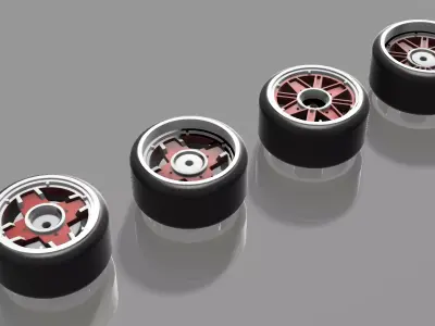 SSR 4pack  wheels in HW scale 3D print model