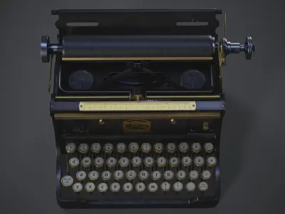 Continental typewriter Low-poly 3D model