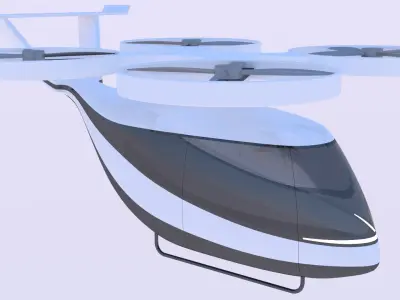 Future passenger drone exterior 3D model