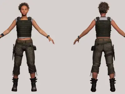 Kali - survival style Low-poly 3D model