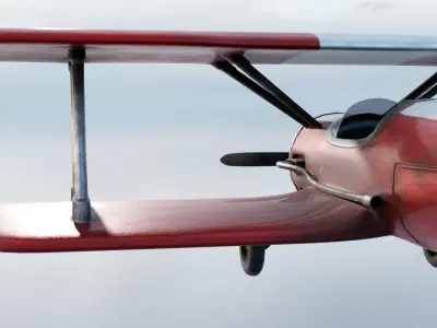 Modern Biplane Low-poly 3D model