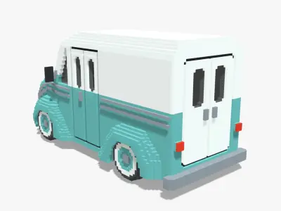 Voxel DivCo Milk Truck Low-poly 3D model