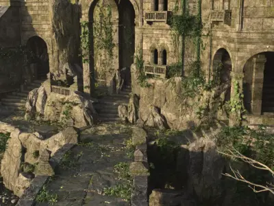Medieval ancient city 3D model