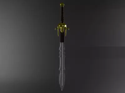 Sword Low-poly 3D model 11
