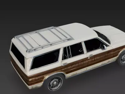 Realistic 80s Station Wagon 3d model Low-poly 3D model