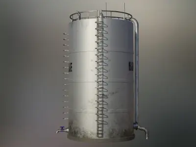 Industrial benzene storage tank 3D model