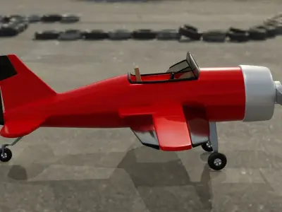 Airplane Rigged Low-poly 3D model