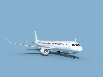 Airbus A220-300 Unmarked 1 3D model