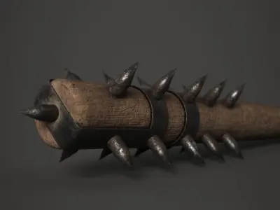Spiked Club Low-poly 3D model purchase