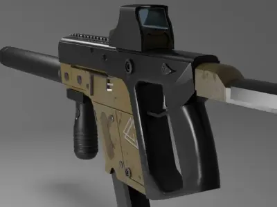 Vector Smg Gun Low-poly 3D model