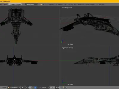 scifi space ship model game asset Low-poly 3D model
