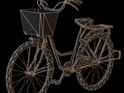 classic bicycle Low-poly 3D model purchase