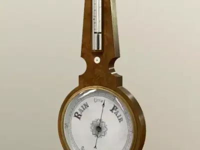 Antique barometer Low-poly 3D model