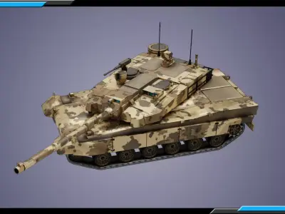 K2 Black Panther LowPoly-3D Model-6 Skins-4K tex-Rigged Tank Low-poly 3D model