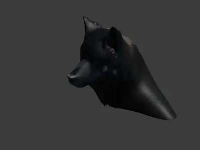Blender 3d Ready Print Wolf bust 3D model