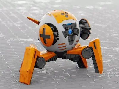 BATTLE DROID AERO  RIGGED Free 3D model