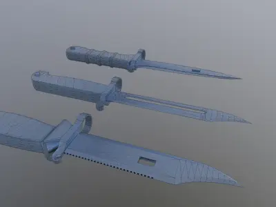 Russian Bayonet Knife Low-poly 3D model