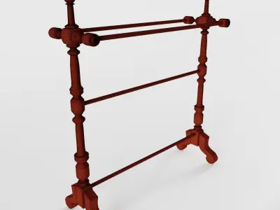 Victorian Mahogany Towel Rail 3D model