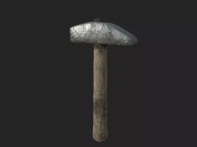 Low-poly ready-to-game blacksmith hammer Low-poly 3D model