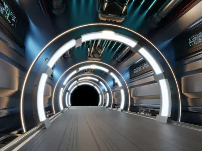 Sci-Fi Corridor 3D model 12