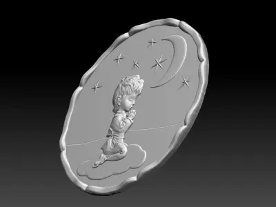 Little Prince bas-relief 3D print model