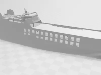 Ro-Ro Cargo Ship 3D and Printable model included Low-poly 3D model