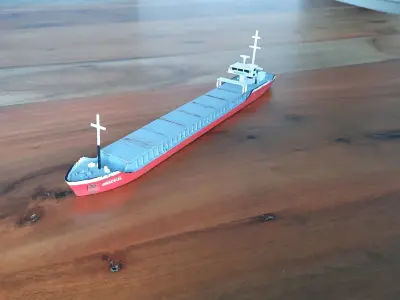 COASTAL CARGO SHIP WATERLINE MODEL - 3D MODEL FOR PRINTING 3D print model