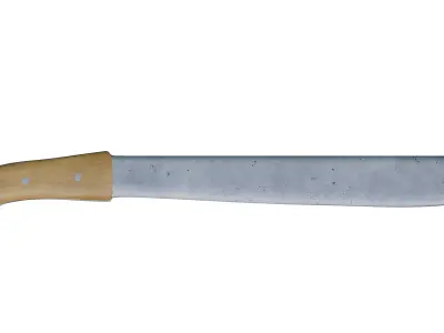 Golok Machete Traditional Weapon from Batavia Indonesia Low-poly 3D model
