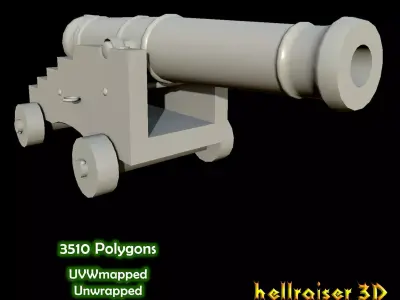 cannon Low-poly 3D model by HelionArtworks
