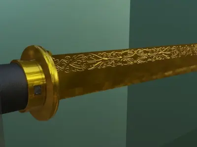 Sword in glass case 3D model