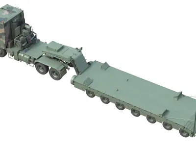DAF Tropco Truck with Trolley   Low-poly 3D model