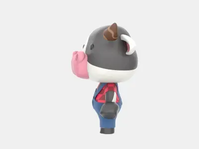 Cute Cow 3D Illustration 3D model 4