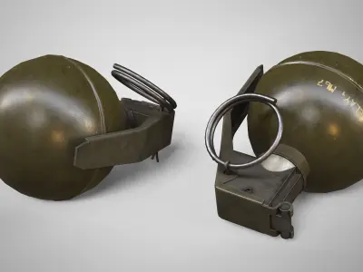 M67 Hand Grenade AAA Game Ready Low-poly 3D model