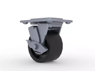 caster wheels Low-poly 3D model