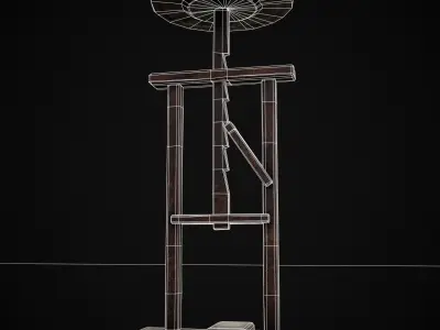 Vintage Sculpting Table Low-poly 3D model