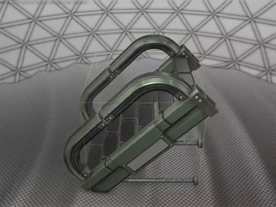 Sci-Fi Stairs - 9 - Green Version Low-poly 3D model