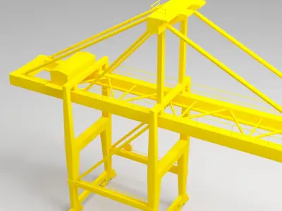 Crane port 3D model