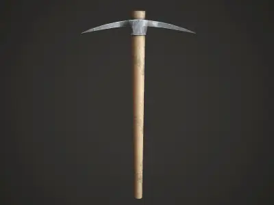 Pickaxe Low Poly wooden hammer Low-poly 3D model