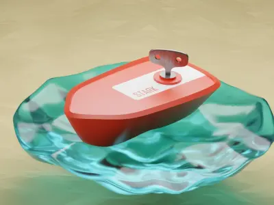 Stylised Boat  Free low-poly 3D model