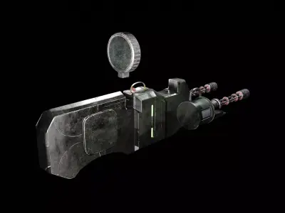 Portable Gatling Gun 3D model