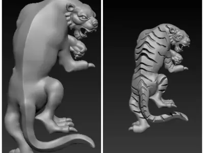 tiger pendant 3D model purchase