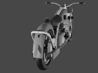 Black MotorCycle Low-poly 3D model