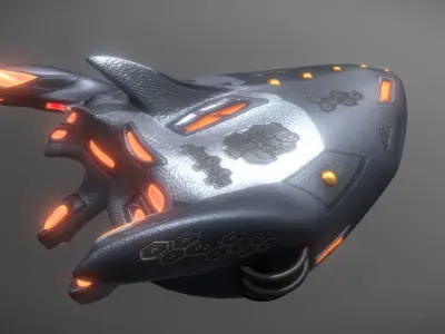 Spaceship Cat6 Low-poly 3D model
