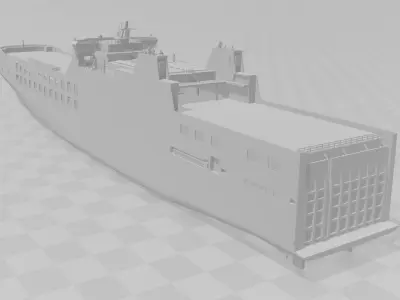Ro-Ro Cargo Ship 3D and Printable model included Low-poly 3D model