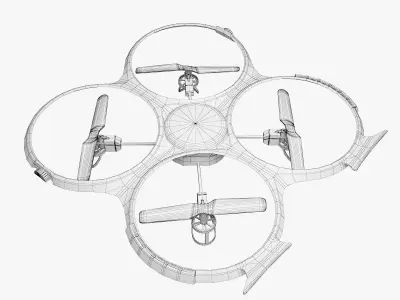 Drone Quadcopter UDI U818A Low-poly 3D model