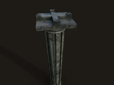Low poly stone pillar column 3d model Free low-poly 3D model