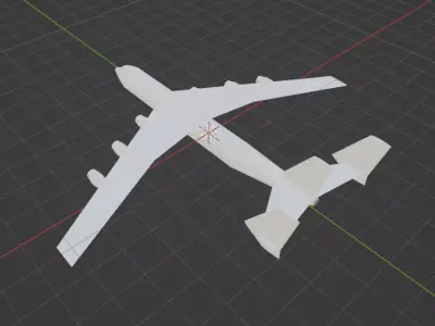 Fictional Tri-Tail Super Heavy Cargo Aircraft 3D model